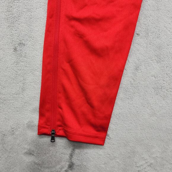NEW Under Armour Pants Womens S Red White UA Knit Warm Up Team Zip Ankle Gym - Picture 4 of 16